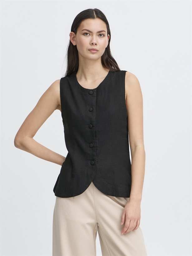 Ichi IhLinno Waistcoat Black