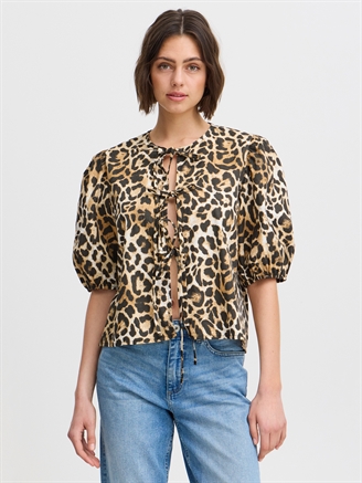 Ichi IxTaiana SS Blouse Cornstalk LEO Print