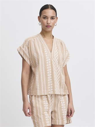 Ichi IhWaldina SS Blouse Simply Taupe