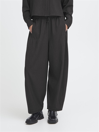 Ichi IxTrine Pants Gray Pinstripe