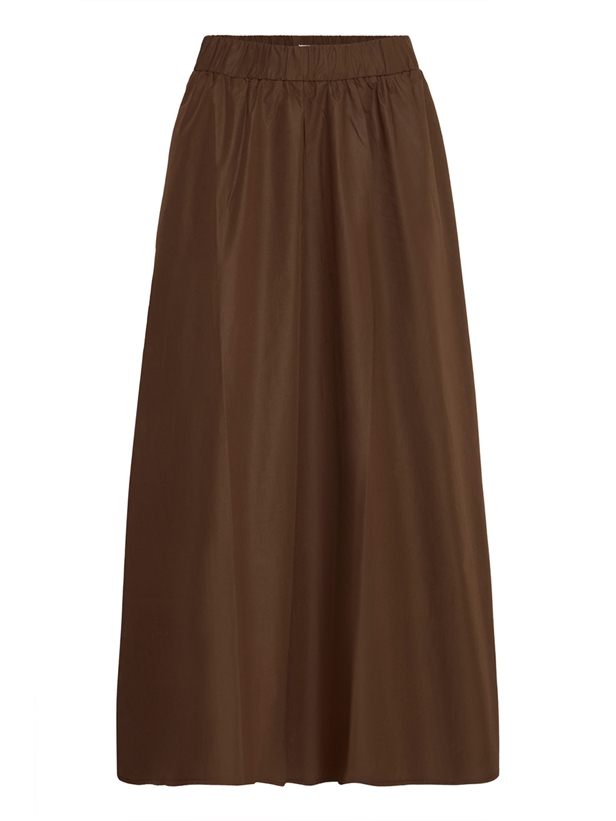 Ichi IxTau Maxi Skirt Chestnut