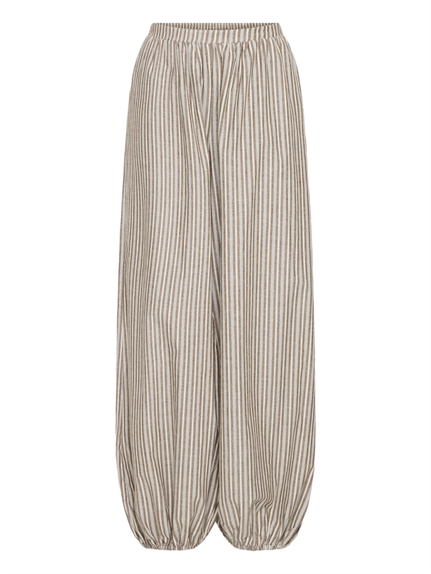 Ichi IhxMilly Pants Lead W/brown/creme stripe