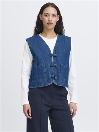 Ichi IhPellie Waistcoat Medium blue