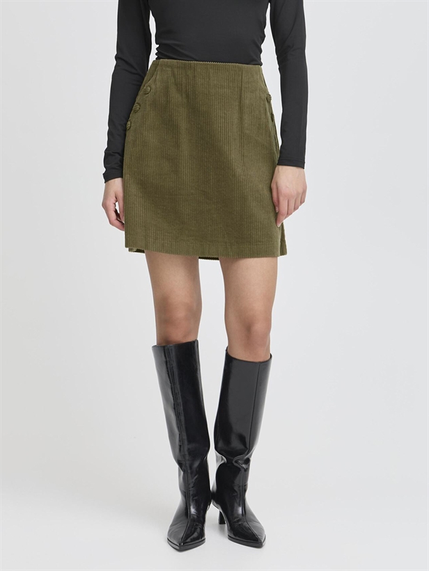 Ichi IhFocaro Skirt Dusky Green