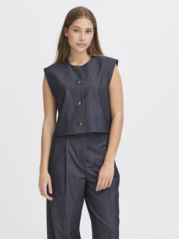ichi IhJumi Waistcoat Dark blue