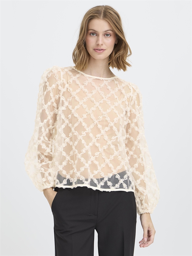 Ichi IhElki LS Blouse Almond Milk