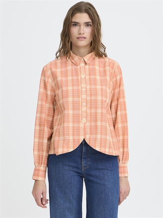 Ichi IhCira Shirt Burnt Ochre Check