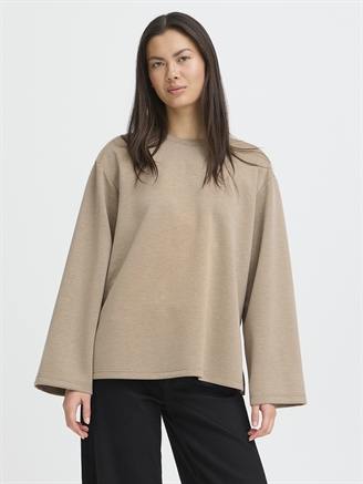 Ichi IhCozy LS T-Shirt Sepia Tint Melange