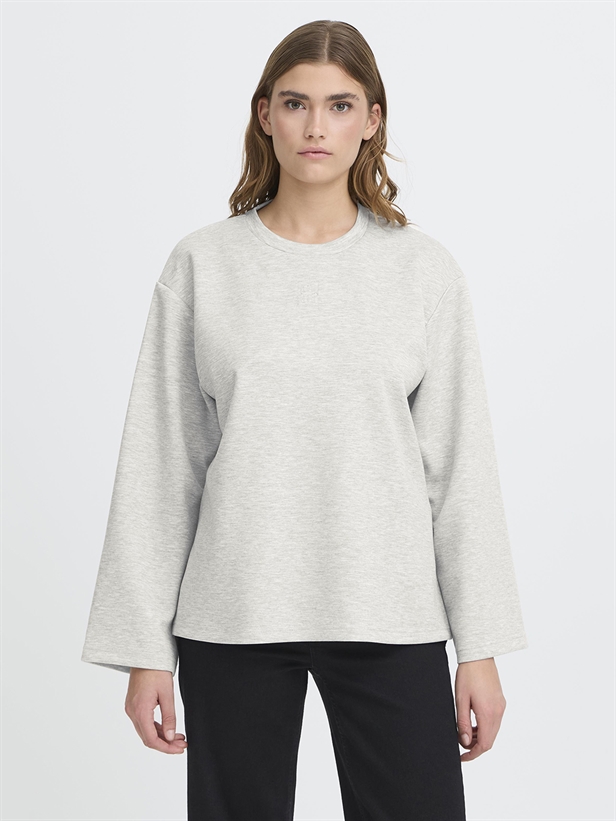 Ichi IhCozy LS T-Shirt Light grey melange