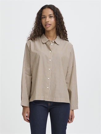 Ichi IhGiley Shirt Birch/Sepia Stripe