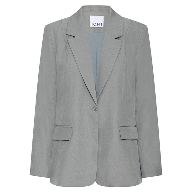 Ichi IhFava Long Blazer Grey Melange