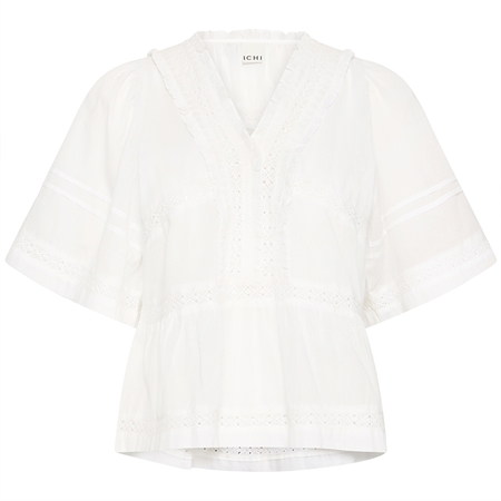 Ichi IhVoilana SS Blouse Cloud Dancer