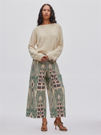 Rabens Saloner Amari Ikat Combat Crop Pants Forest Pink Sand