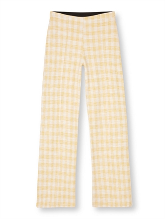 Mads Nørgaard Boucle Jersey Pirla Pants Misted Yellow/White Alyssum