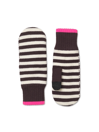 Mads Nørgaard Work Wool Mio Mittens Black Coffee/Winther White