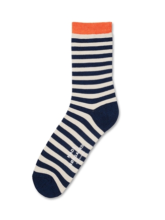 Mads Nørgaard Sock Pair Ana Mix Blue Stripe/Black Coffee