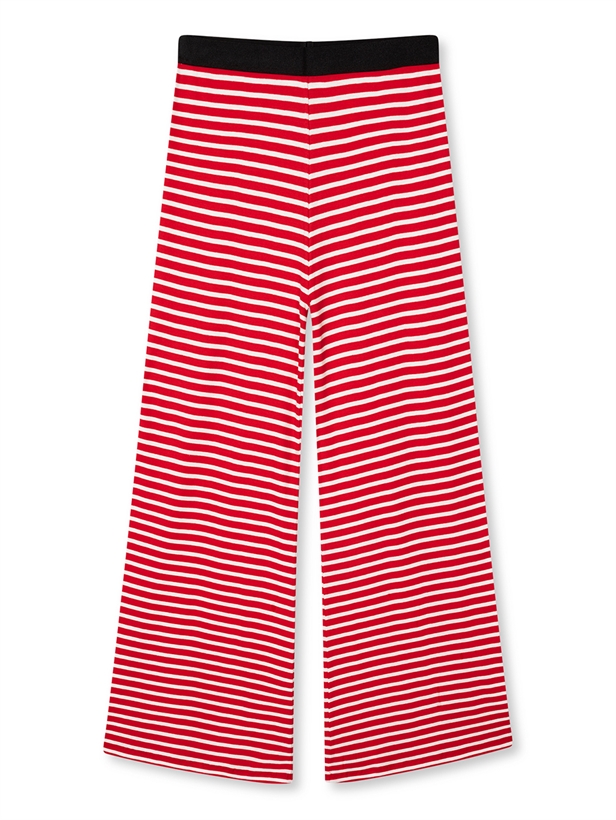 Mads Nørgaard 2x2 Cotton Stripe Veran Pants High Risk Red/White Alyssum