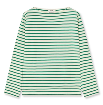 Mads Nørgaard Soft Single Silke Tee LS Vanilla Ice/Verdant Green