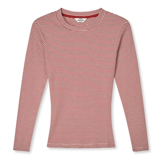 Mads Nørgaard 2x2 Cotton Stripe Tuba Tee LS Winery/Vanilla Ice