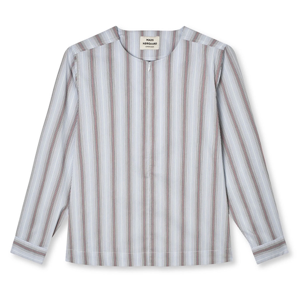 Mads Nørgaard Poplinda Dana Shirt Shadow Pinstripe/Weinery