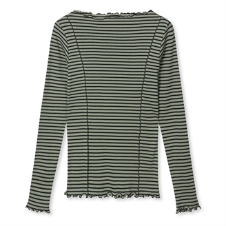 Mads Nørgaard 2x2 Cotton Stripe Siri Top Sea Spray/Black