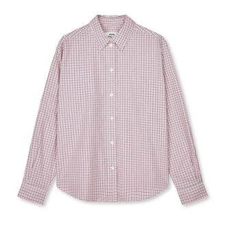 Mads Nørgaard Ander Cotton Crelly Shirt Check/Carmine Rose
