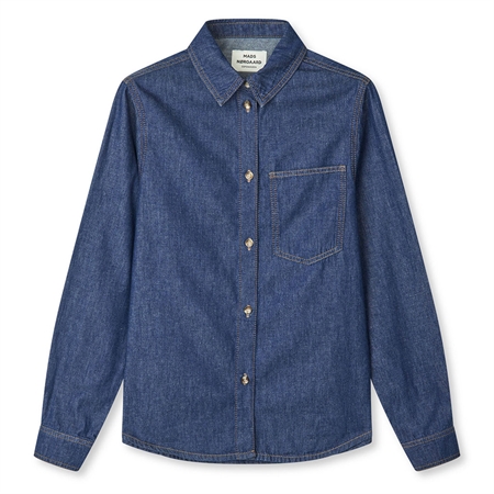 Mads Nørgaard Air Denim Crani Shirt Mid Blue Denim