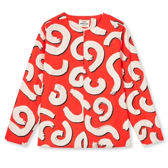 Mads Nørgaard Colleen Funa Top AOP Swirl AOP/Fiery Red