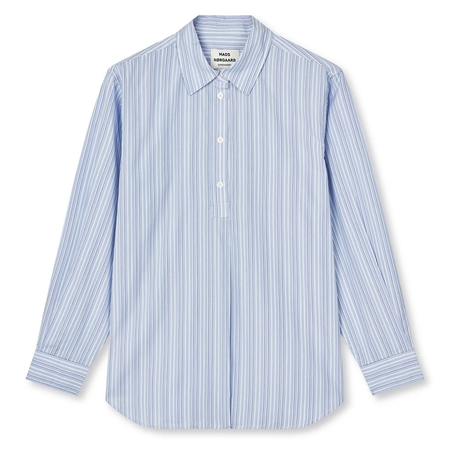 Mads Nørgaard Mia Poplin Shelby Shirt Pinstripe/Provence