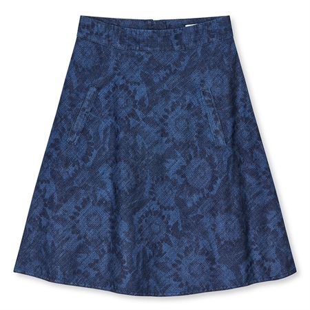 Mads Nørgaard Lazor Denim Stelly Skirt Sunflower AOP
