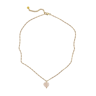 Stine A Amour Necklace Rose Quartz Guld