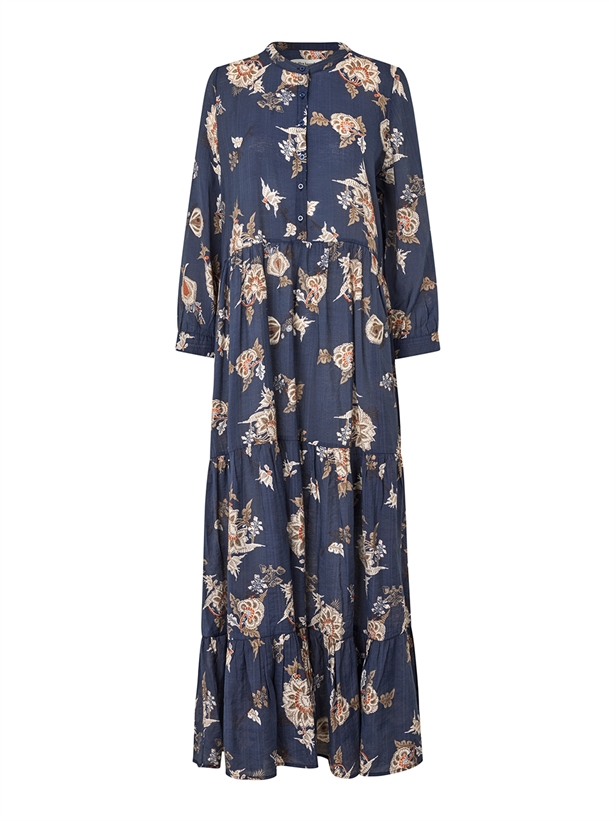 Lollys Laundry NeeLL Maxi Dress LS Dark Blue