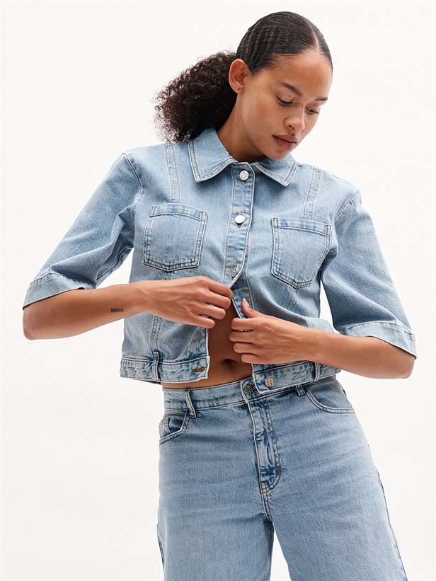 Baum und Pferdgarten NO 05 Cowboy Jakke Washed Light Blue Denim
