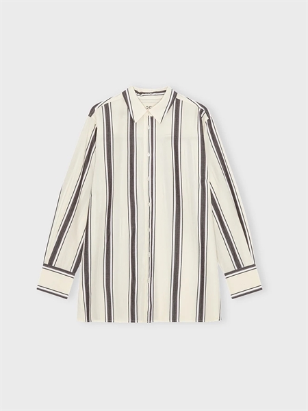 Moshi Moshi Mind 25 Clean Shirt Stripe Ecru/dark brown/white