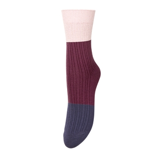 Becksöndergaard Colourblock Bam Sock Graystone Blue