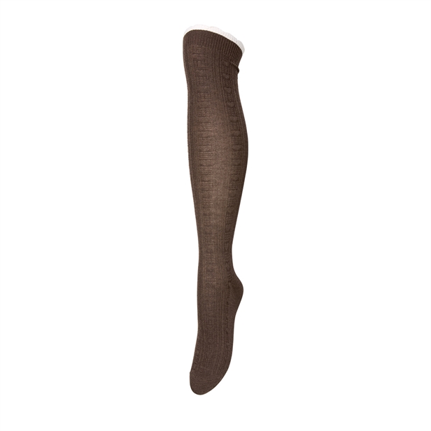 Becksöndergaard Scallop Knee Sock Melange Brown