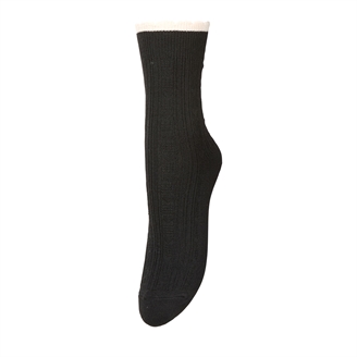 Becksöndergaard Scallop Sock Black Melange