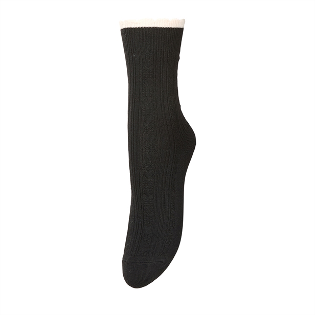 Becksöndergaard Scallop Sock Black Melange