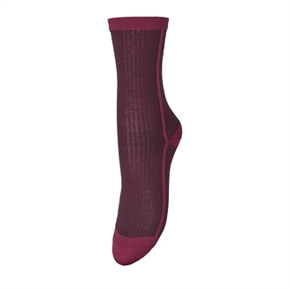 Becksöndergaard Stripy Glitter Sock Fig Red