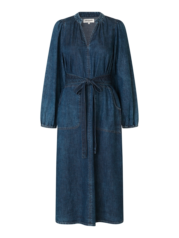Lollys Laundry ParisLL Midi Dress LS Blue