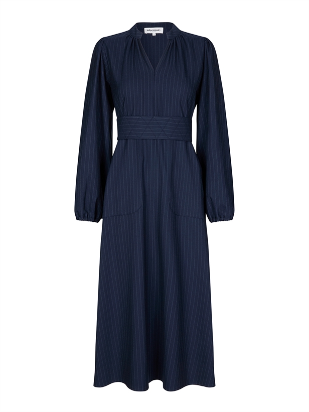 Lollys Laundry ParisLL Midi Dress LS Dark Navy
