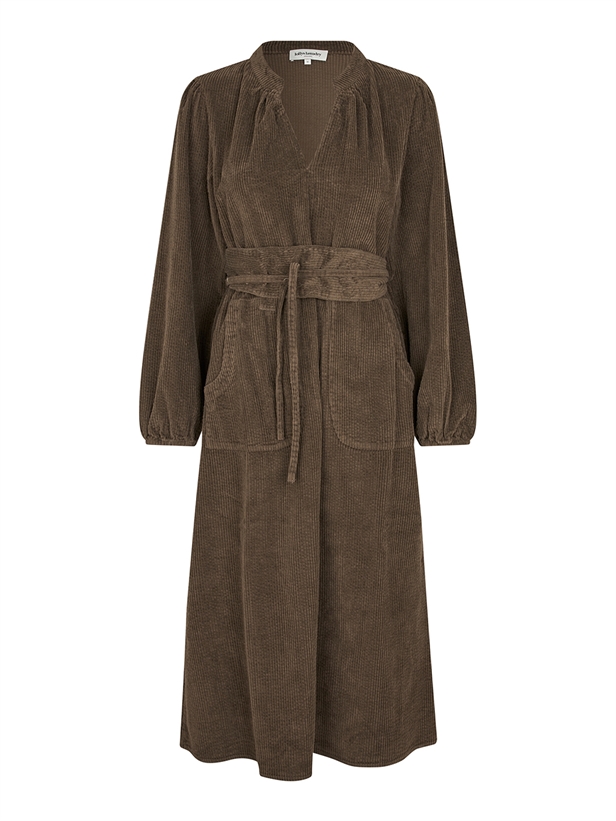 Lollys Laundry ParisLL Midi Dress LS Dark Mokka
