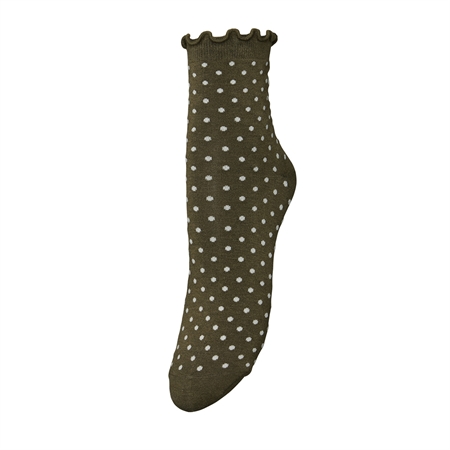 Becksöndergaard Dotted Frilla Short Sock Dark Olive