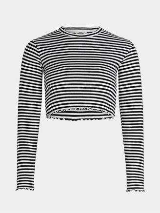 Mads Nørgaard 2x2 Cotton Stripe Tira Top Black/White