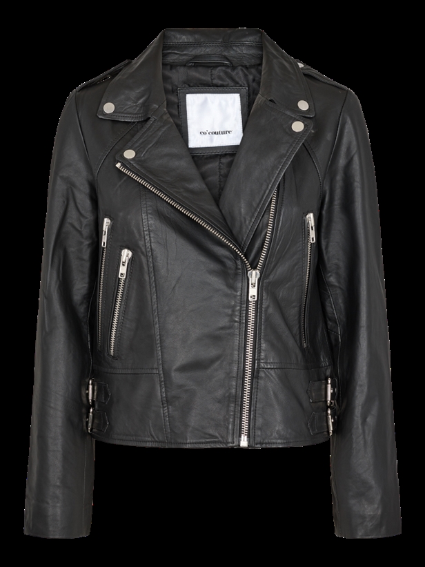 Co\'Couture Phoebe Leather Biker Jacket Black