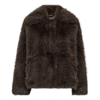 Co'Couture KitaCC Furry Jacket Walnut