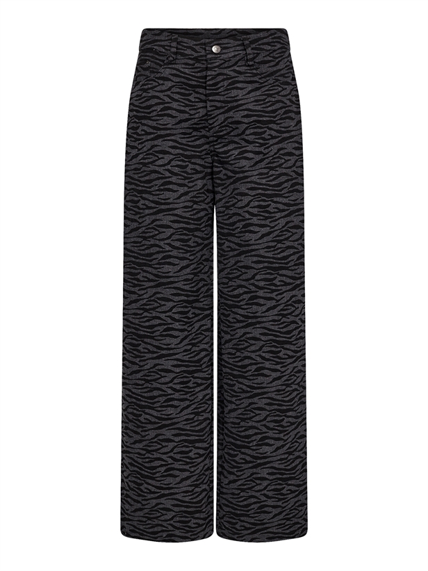 Co\'Couture ZebraCC Grey Wide Pant Black