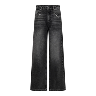 Co'Couture VickyCC Stud Wide Jeans Black