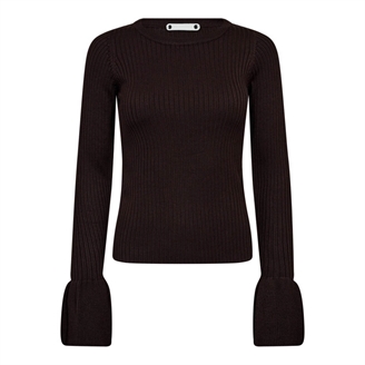 Co'Couture BalinCC Wide Cuff Knit Dark Brown