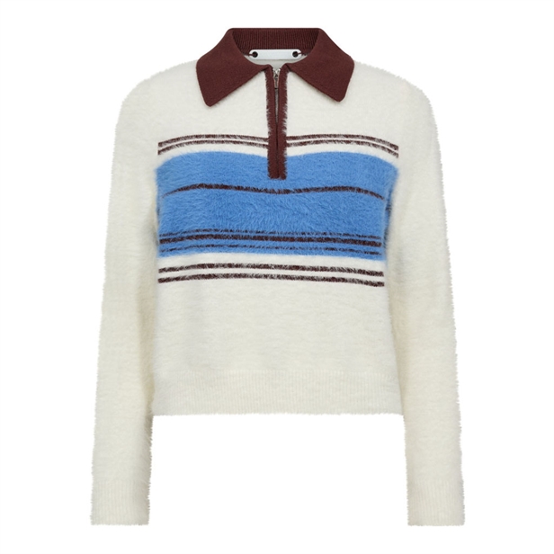 Co\'Couture ToryCC Stripe Zip Knit Off white